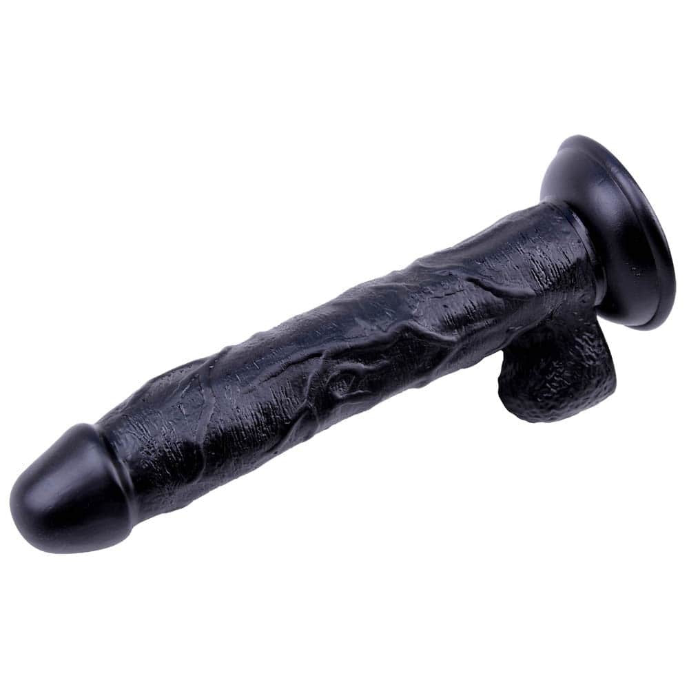 Black Veined Dong Dildo - Realistic Textured Silicone Pleasure Toy for Adult Fun