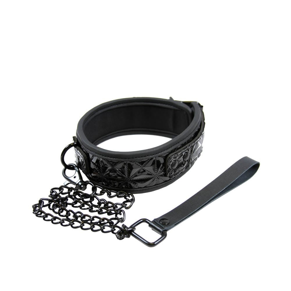 Sinful Collar Black - Guler ?i Les? BDSM pentru Pl?ceri Intense, Accesorii Erotice