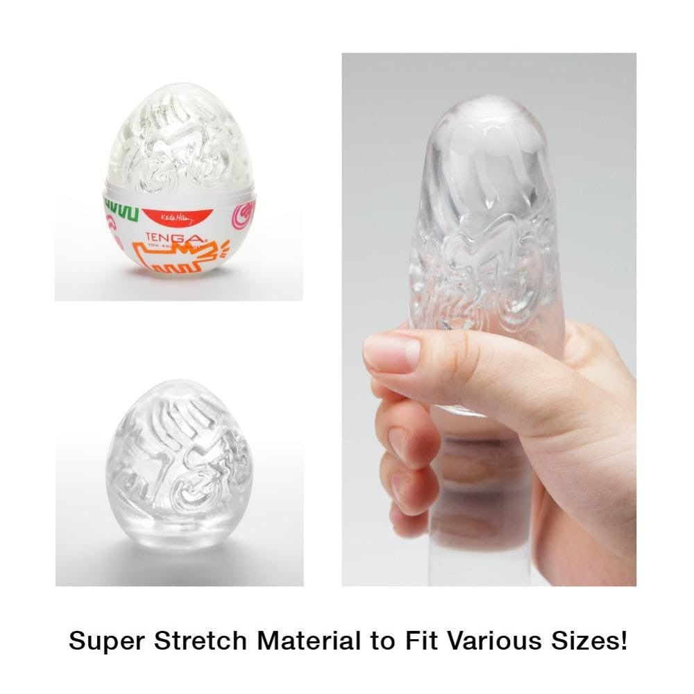 KEITH HARING EGG - Street-Inspired Male Masturbator, Art-Infused Pleasure Toy