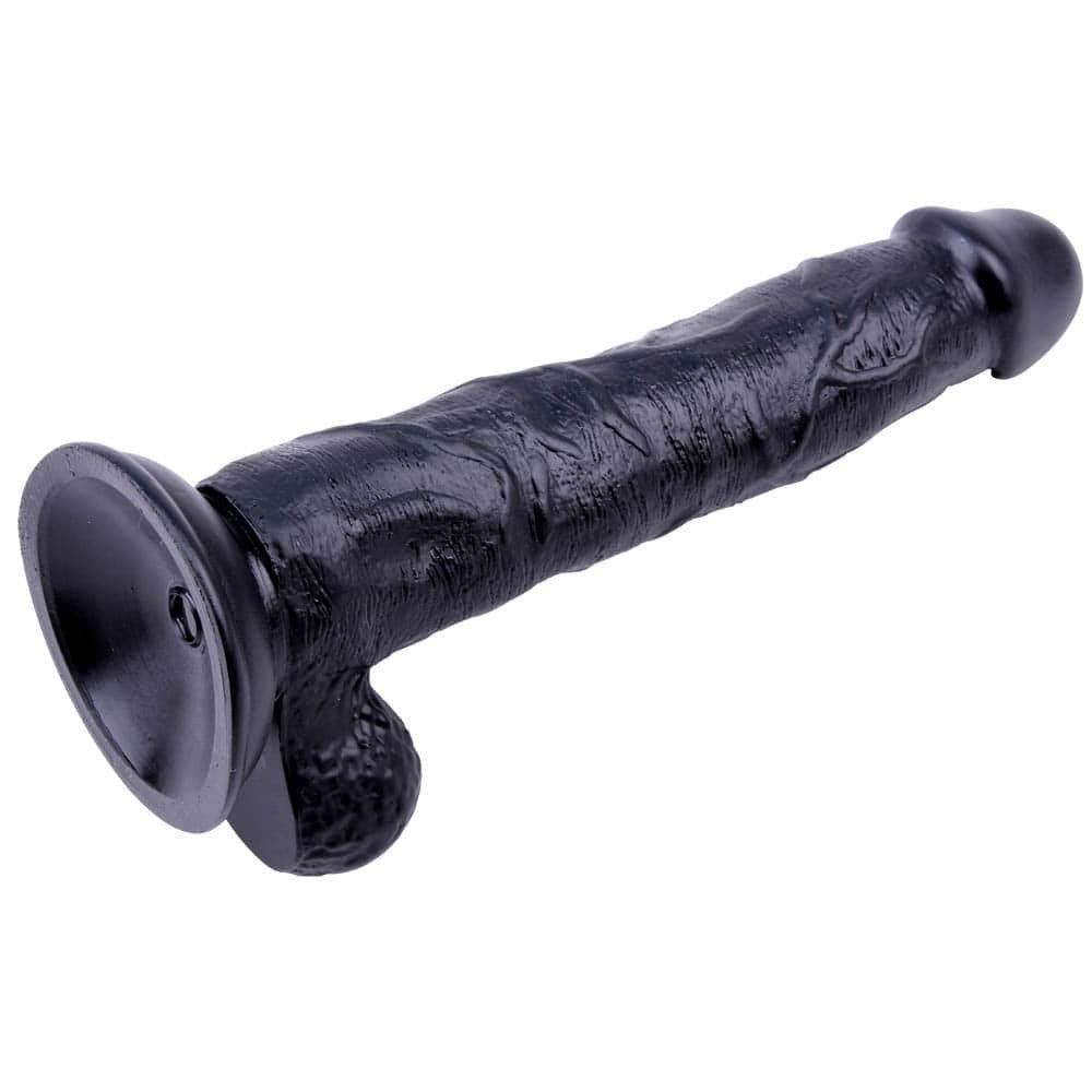 Black Veined Dong Dildo - Realistic Textured Silicone Pleasure Toy for Adult Fun