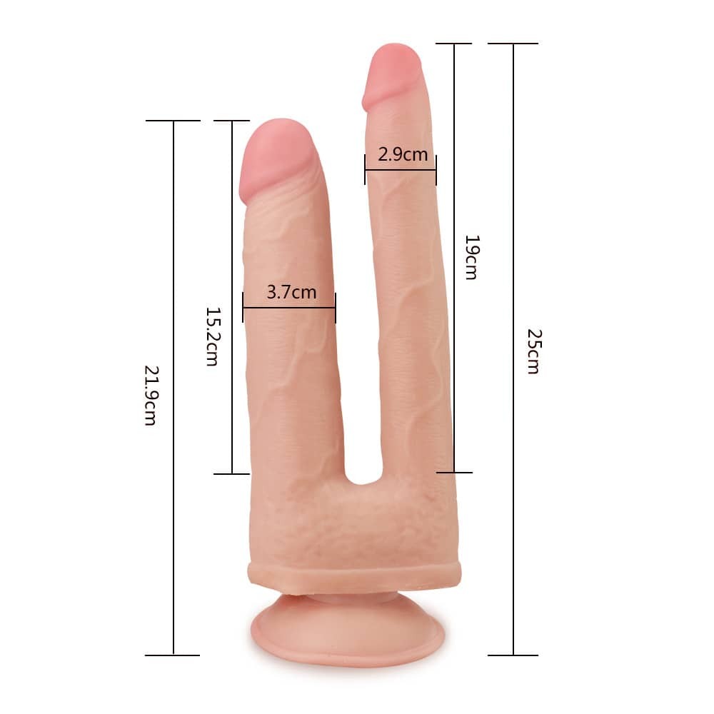 Realistic Skinlike Soft Double Dong Dildo for Ultimate Pleasure - Flexible, Body-Safe, 100% Waterproof
