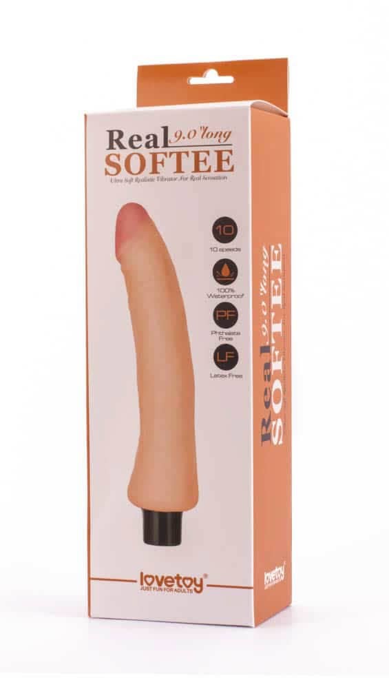 9 Realistic Softee Vibrating Dildo - Ultra Soft, Powerful Pleasure - Perfect for Intense Stimulation
