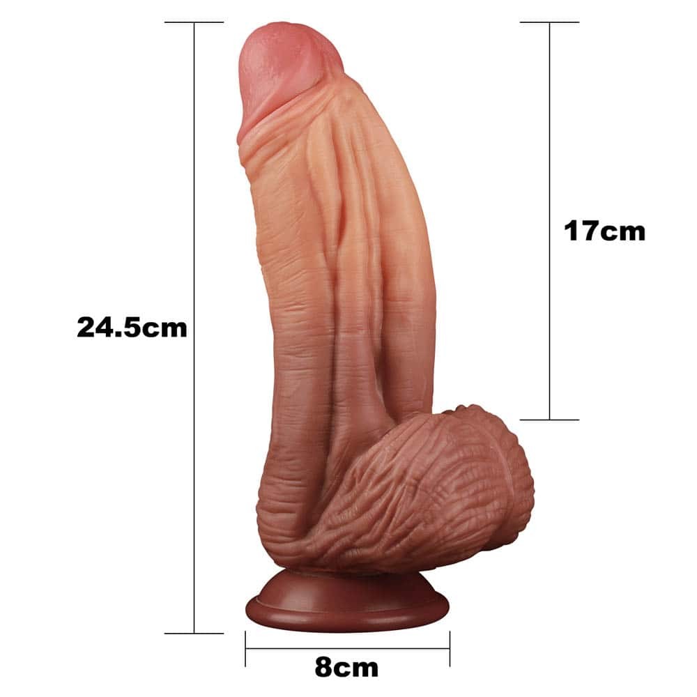 10 Dual-Layer Silicone Realistic Brown Dildo - Nature-Inspired Design for Ultimate Pleasure