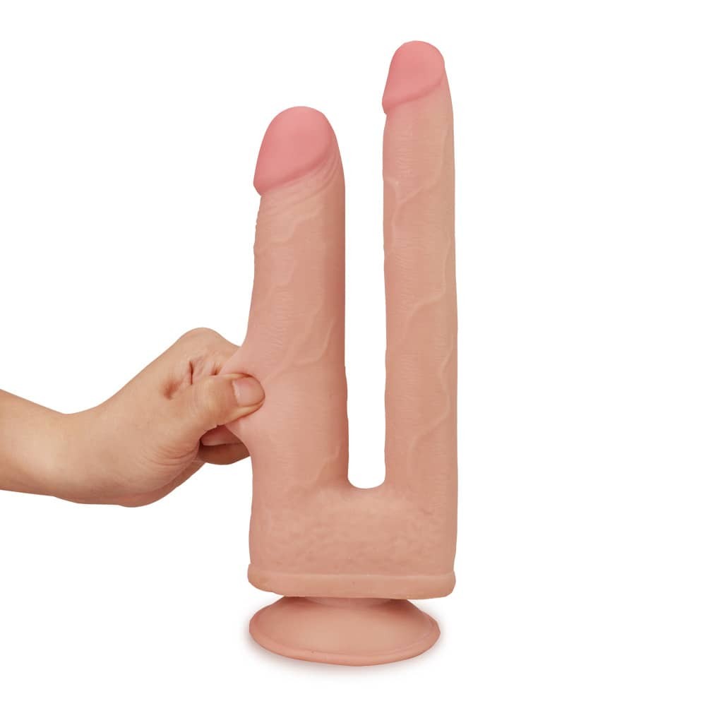 Realistic Skinlike Soft Double Dong Dildo for Ultimate Pleasure - Flexible, Body-Safe, 100% Waterproof
