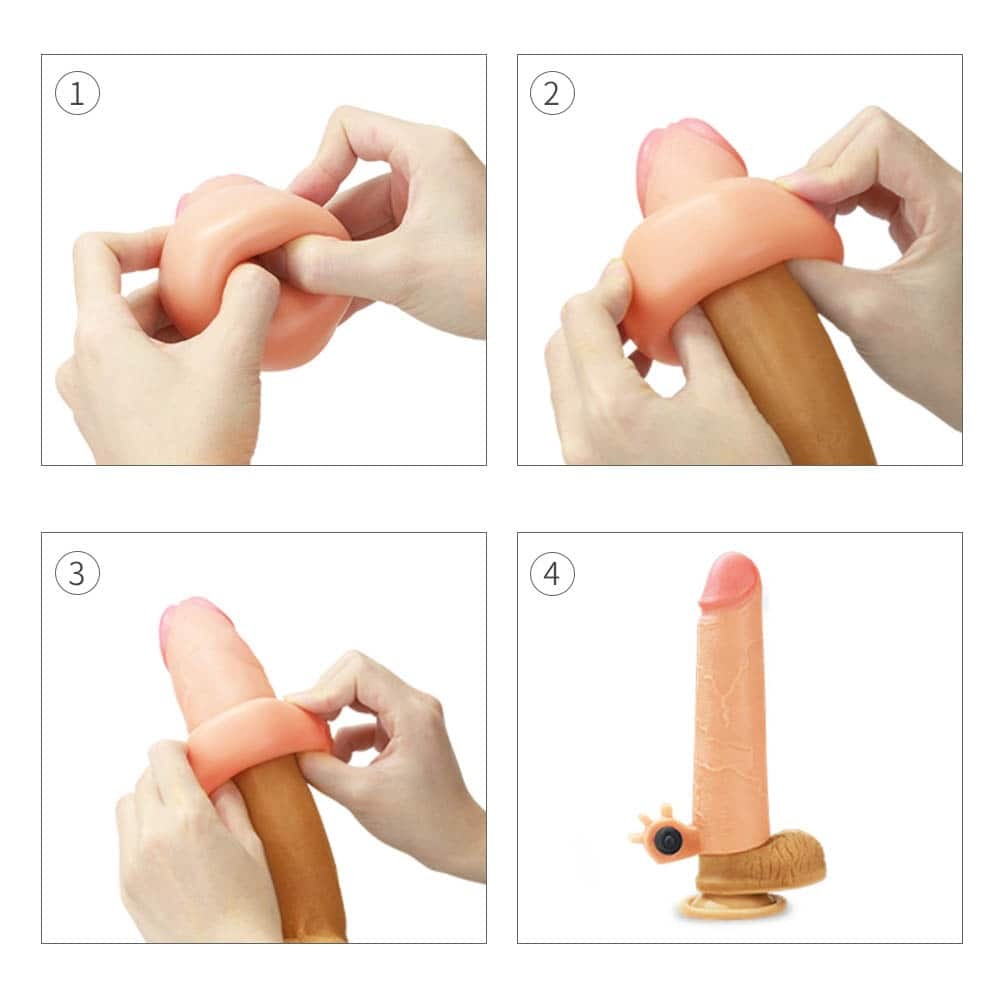 2 Vibrating Silicone Penis Extender | Enhance Size & Pleasure | Durable & Flexible