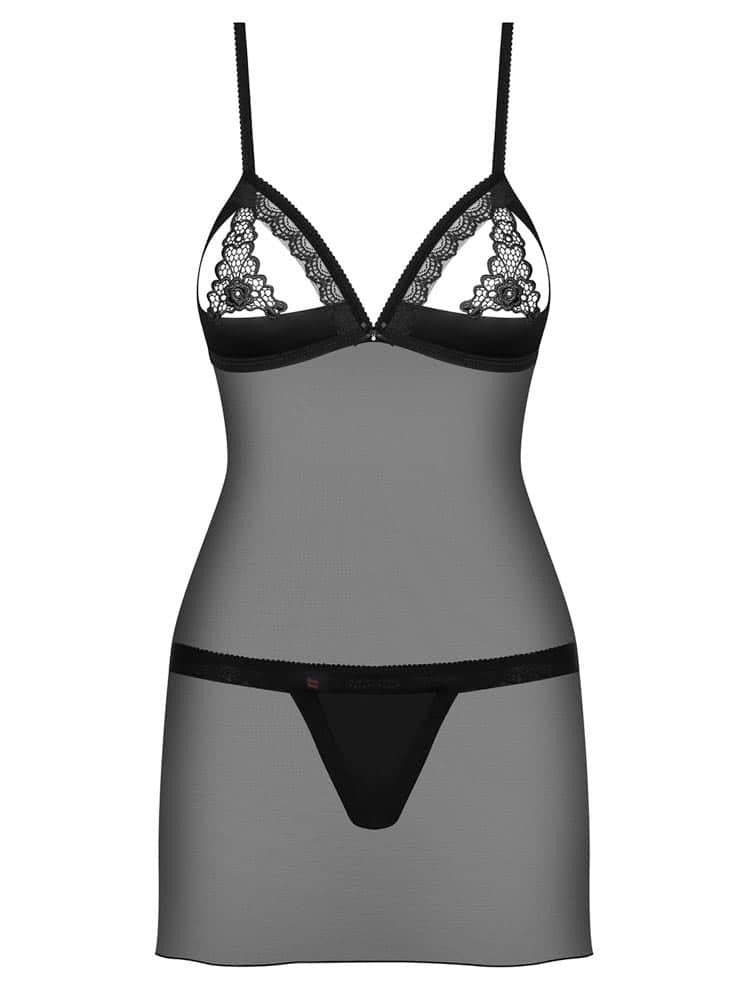 865-CHE-1 Chemise & Thong Set | S/M Corset with Elegant Tanga Lingerie