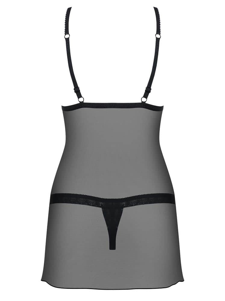 865-CHE-1 Chemise & Thong Set | S/M Corset with Elegant Tanga Lingerie