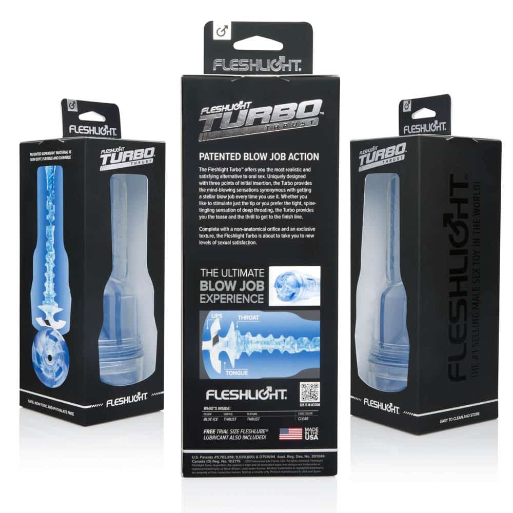 Fleshlight Turbo Blue Ice Textura Thrust Masturbatoare masculine