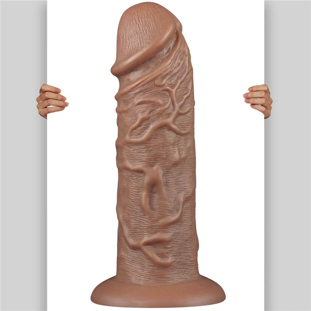 10.5'' Realistic Brown Chubby Dildo - Premium Silicone, Flexible & Body-Safe