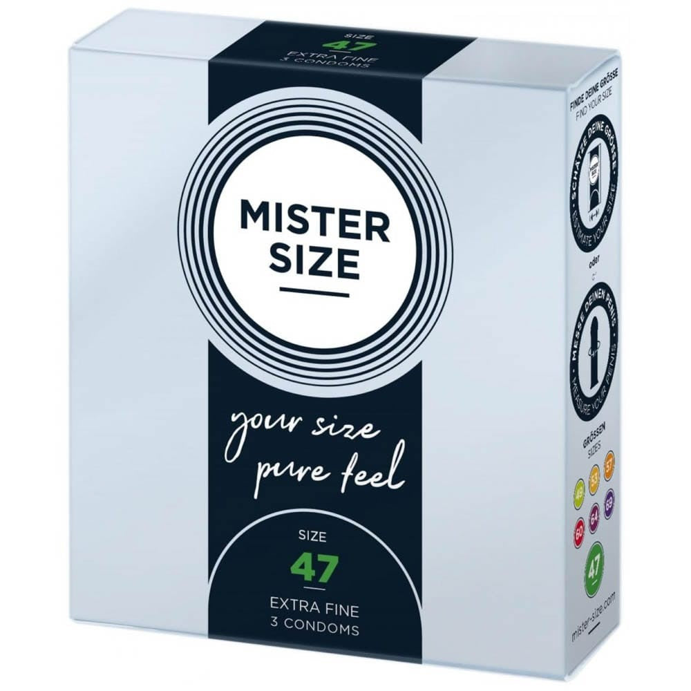 MISTER SIZE 47mm Condoms - Pack of 3 - Premium Fit and Comfort for Enhanced Protection