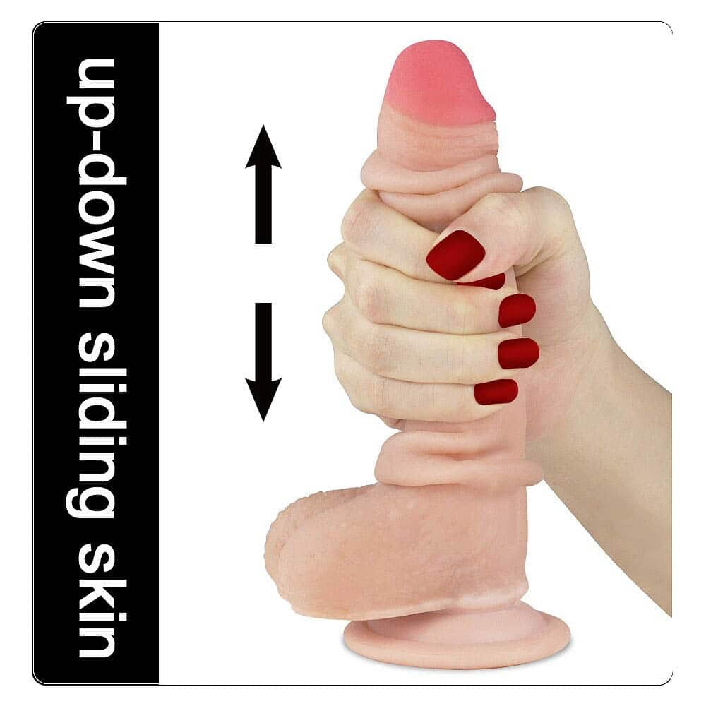 Realistic 7'' Sliding Skin Dual Layer Dong Dildo - Premium Quality Adult Toy for Ultimate Pleasure