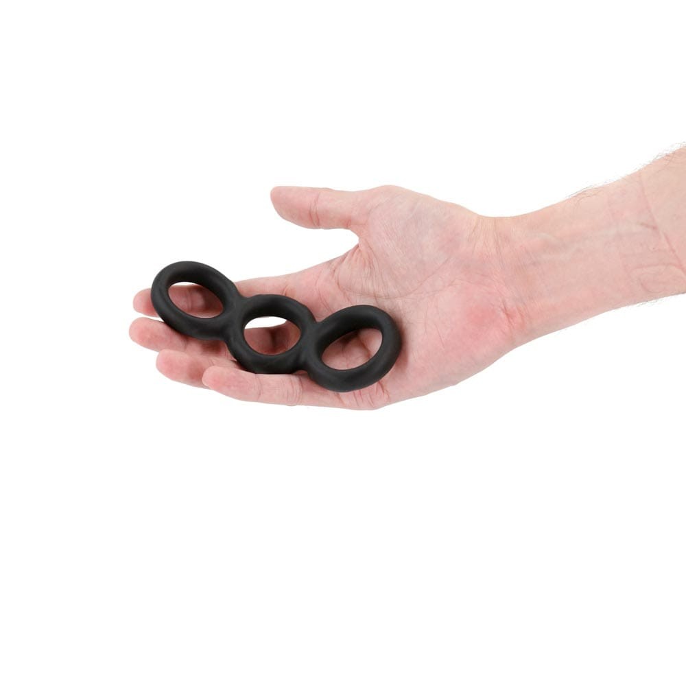 Renegade Threefold Black Penis Ring - Maximize Pleasure & Performance