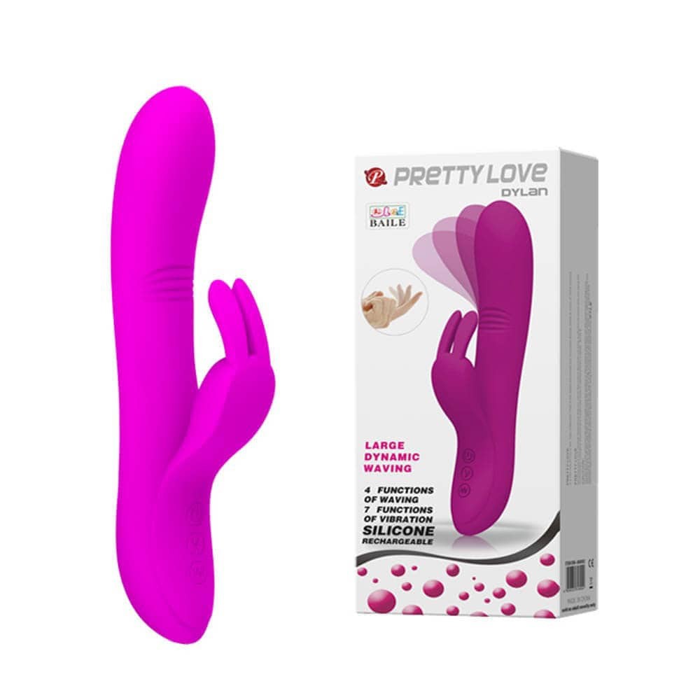 Pretty Love Dylan Purple Vibrator - Powerful Waterproof Rabbit with 10 Vibrating Functions for Ultimate Pleasure