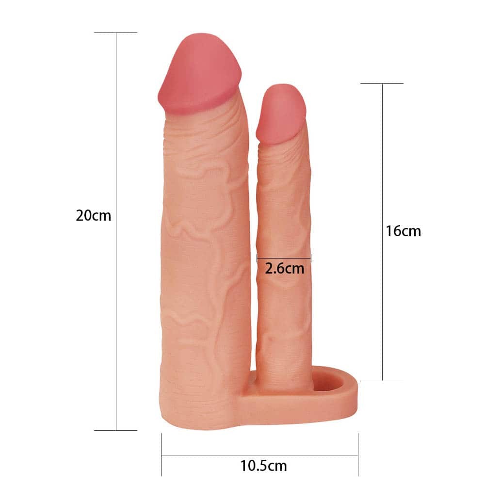 Double Penis Sleeve for Enhanced Pleasure | 2-Inch Dual Stimulation Man?on Dublu pentru Penis