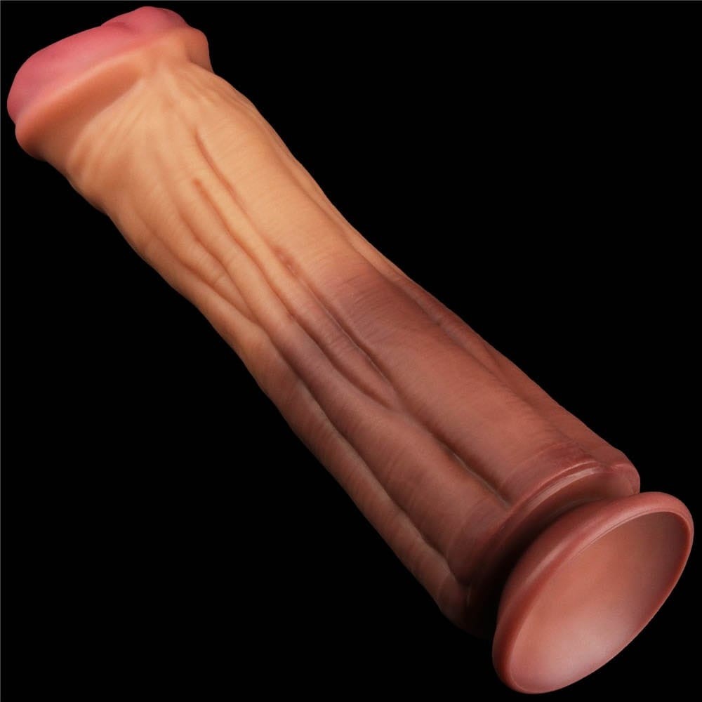 12'' Dual layered Platinum Silicone Cock Dildo