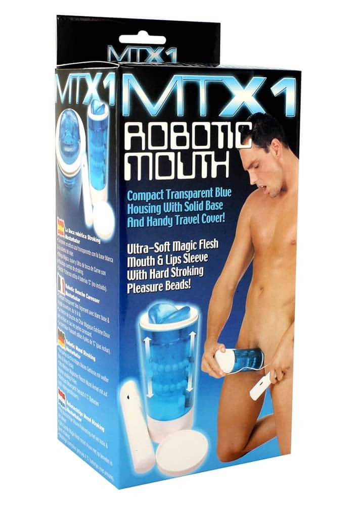 Up/Down Mouth Masturbator - Clear Blue Male Sex Toy for Ultimate Pleasure