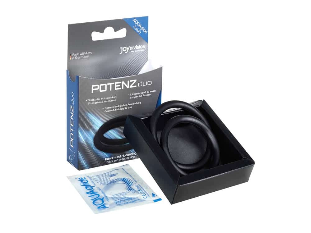 POTENZduo Black Size M Inel pentru Penis - Cre?tere Performan??, Stil Romantic, Confort Sporit