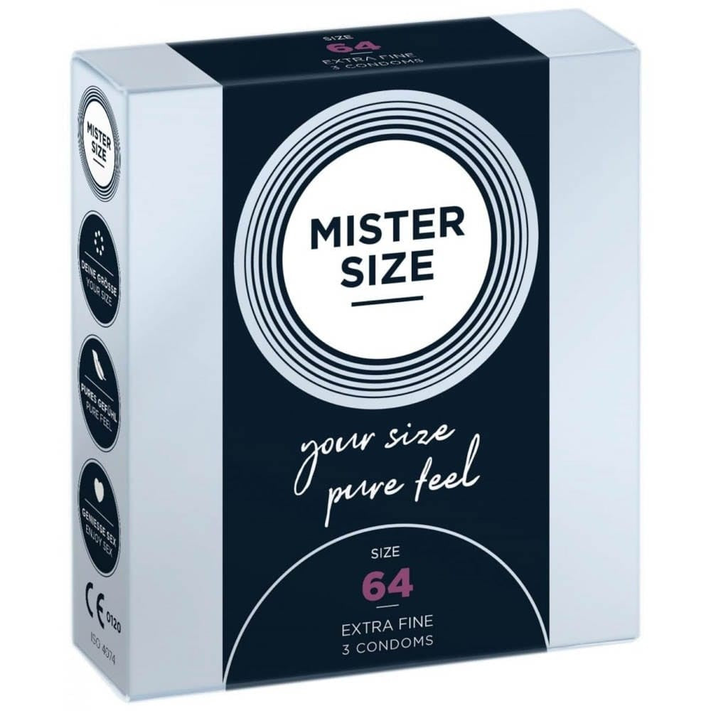 Premium MISTER SIZE 64 mm Condoms - 3 Pack - Optimal Fit, Comfort & Safety