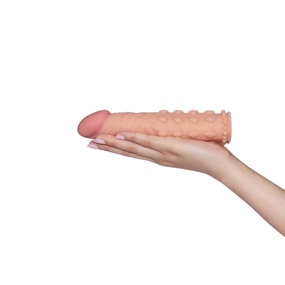 Pleasure X-Tender Penis Sleeve - Flesh-Colored Extender for Enhanced Pleasure