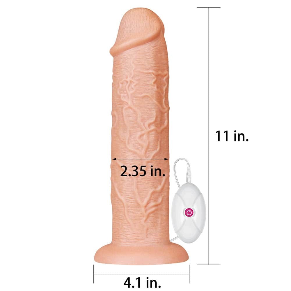 11'' Realistic Long Vibrating Dildo - Flesh-Textured Pleasure Tool for Ultimate Satisfaction