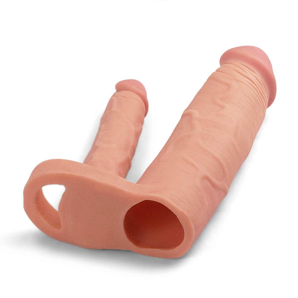 Double Penis Sleeve for Enhanced Pleasure | 2-Inch Dual Stimulation Man?on Dublu pentru Penis