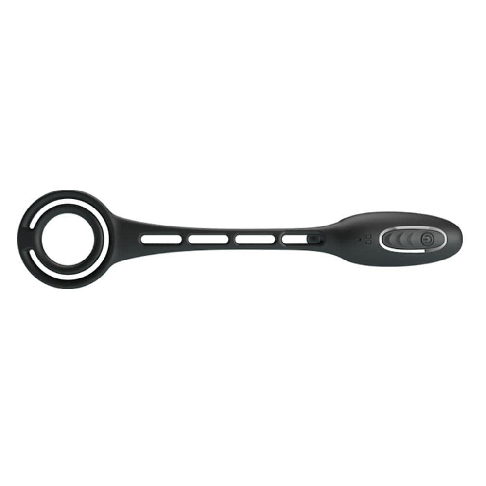 Pretty Love Vibration Penis Sleeve III - Black Adjustable Male Masturbator for Intense Stimulation