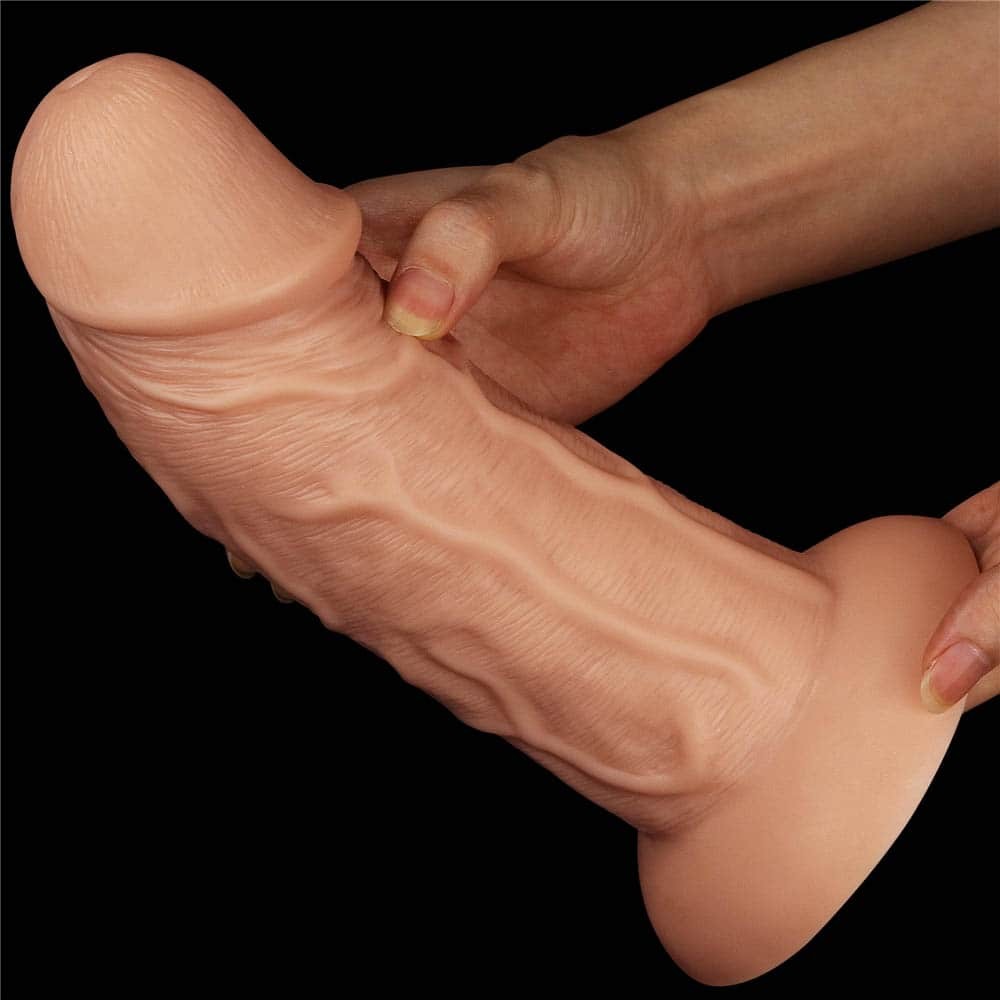 9.5'' Realistic Curved Flesh Dildo - Premium Silicone, G-Spot Stimulation, Adult Pleasure Toy