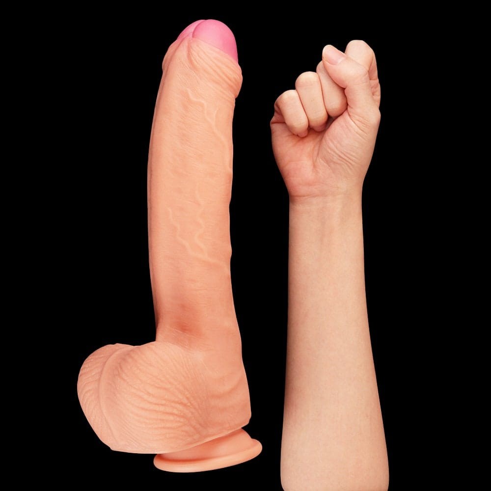 11 Dual Layer Silicone Cock Dildo - Platinum Quality, Realistic Feel, Durable Design