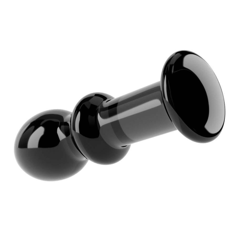 4.5 Black Glass Anal Plug - Romantic Dop Design for Pleasure & Exploration