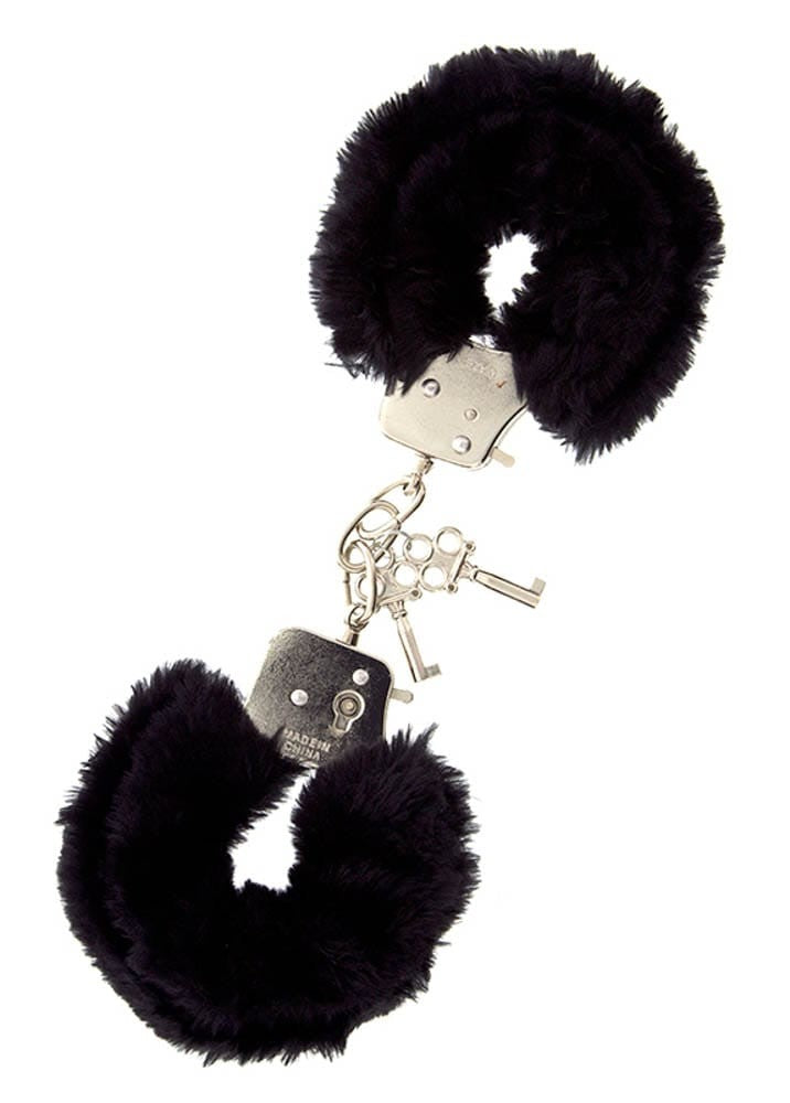 High-Quality Metal Handcuffs with Plush Black Lining - BDSM Restraints for Ultimate Pleasure