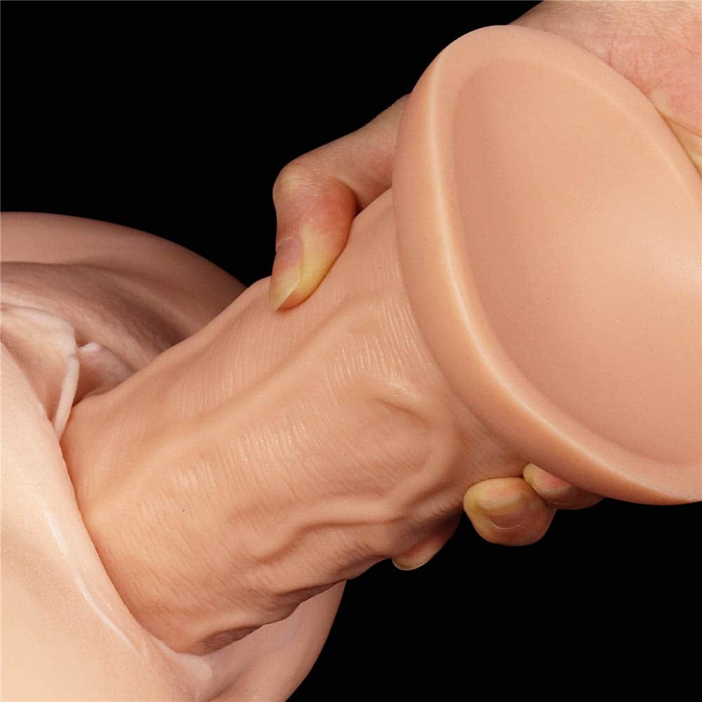 9.5'' Realistic Curved Flesh Dildo - Premium Silicone, G-Spot Stimulation, Adult Pleasure Toy