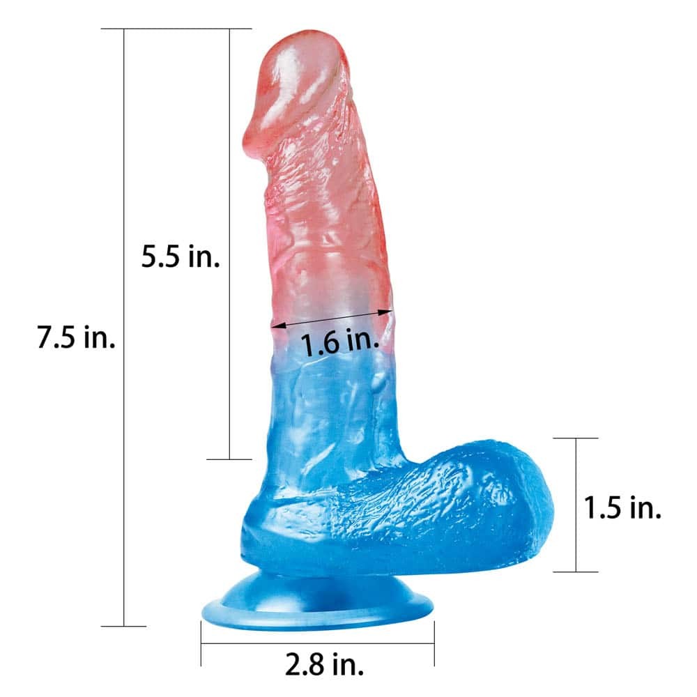 7.5'' Dazzle Studs Dual Dildo - Realistic Design, Vibrant Colors, Body-Safe Material