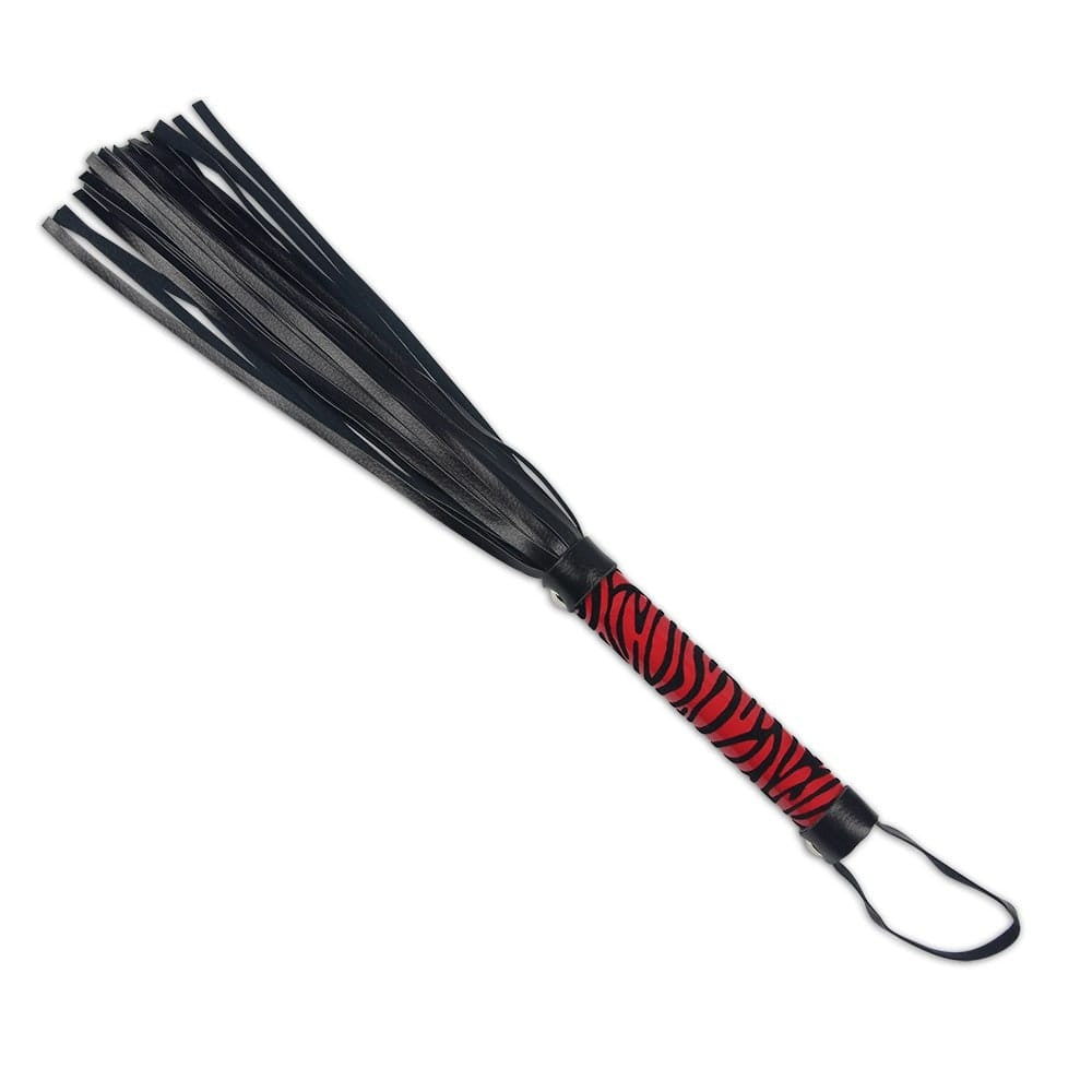 Premium BDSM Leather Whip - Black & Red Whip Me Baby for Ultimate Pleasure
