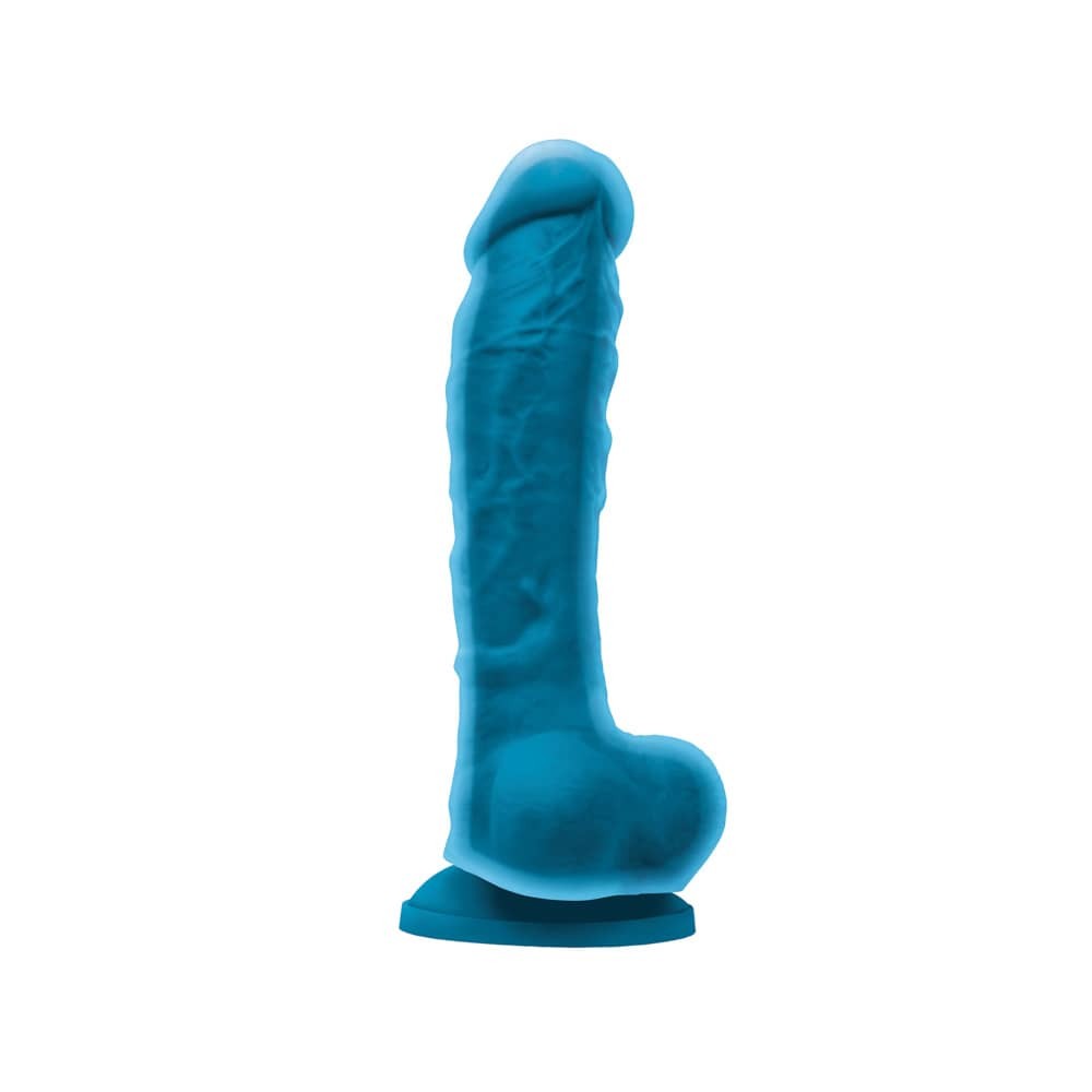 Colors Dual Density 8-Inch Blue Dildo - Realistic Feel, Body-Safe Material
