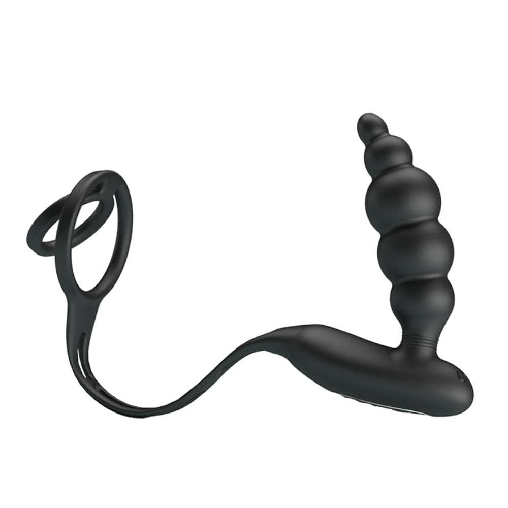 Pretty Love Vibration Penis Sleeve III - Black Adjustable Male Masturbator for Intense Stimulation