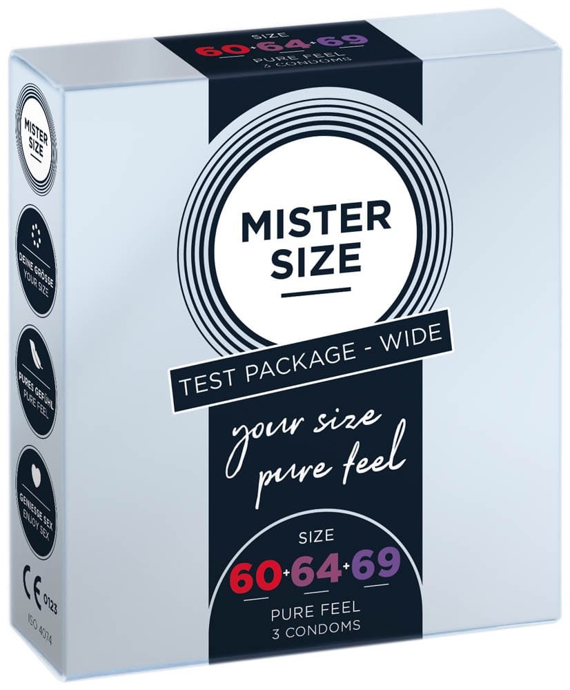 Premium MISTER SIZE Condoms - 60mm, 64mm, 69mm Variety Pack - Ultra Comfort & Safety