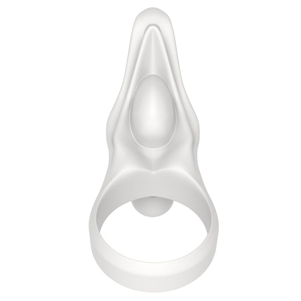 Power Clit Silicone Cockring - White Penis Enhancer Ring for Enhanced Pleasure