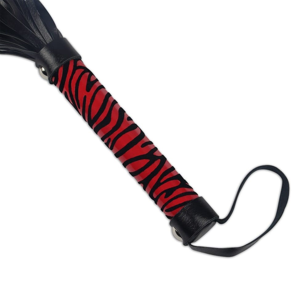 Premium BDSM Leather Whip - Black & Red Whip Me Baby for Ultimate Pleasure