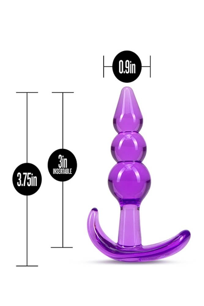 Triple Bead Anal Plug - Purple Silicone Assorted Size Pleasure Toy