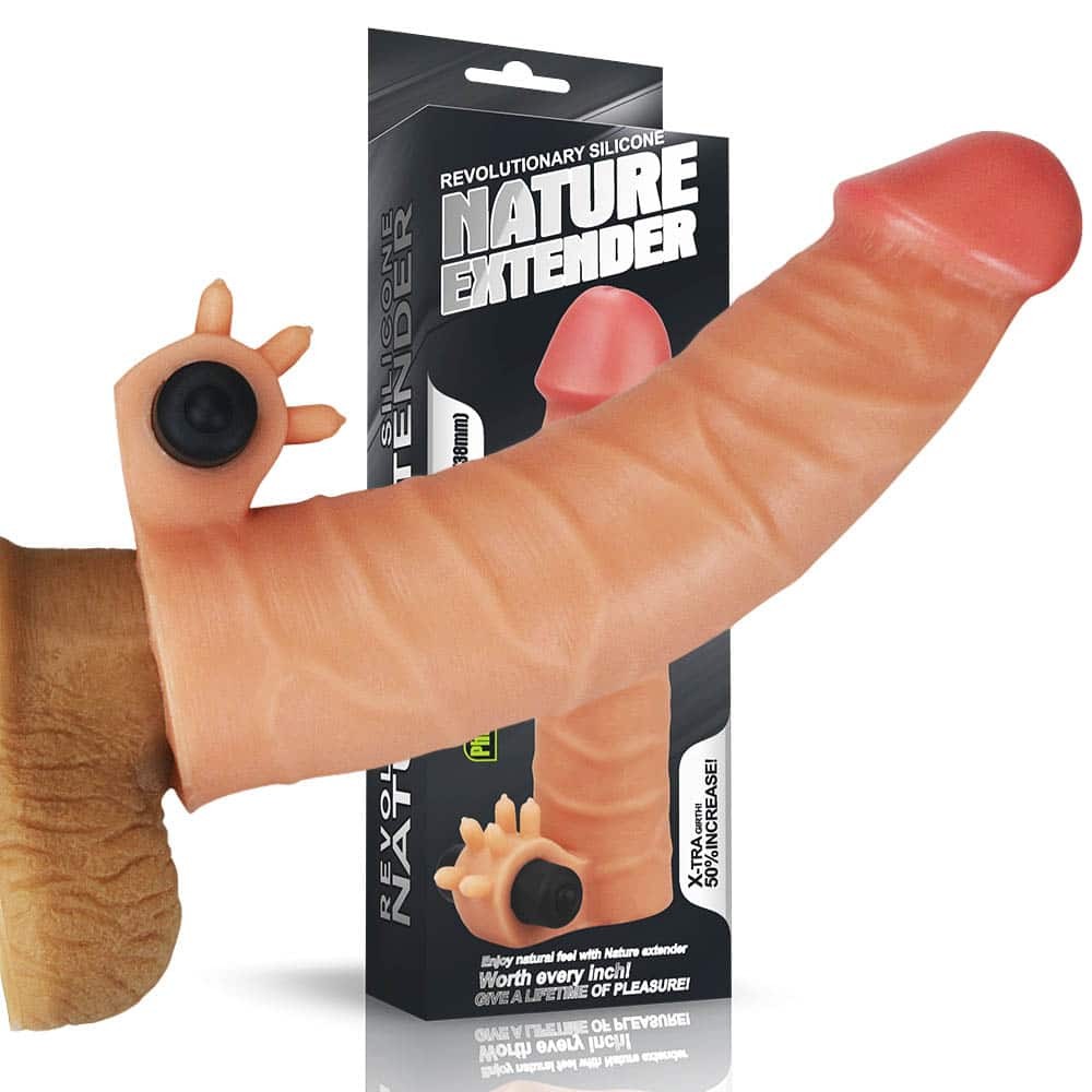 1.5 Vibrating Silicone Penis Extender | Enhancing Pleasure & Size | Premium Quality