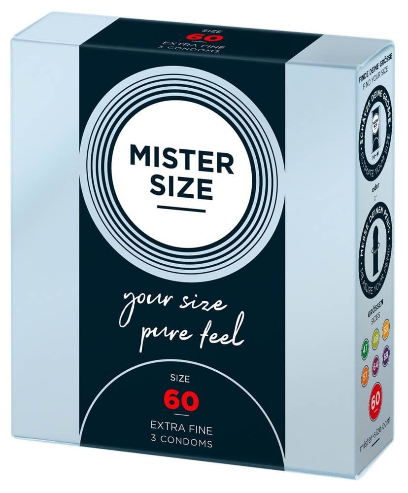 Premium MISTER SIZE 60 mm Condoms - 3 Pack - Safe & Comfort Fit Prezervative