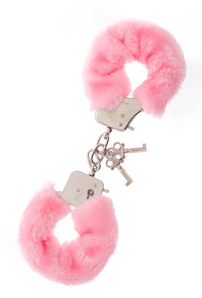 Metal Handcuff With Plush Pink C?tu?e BDSM