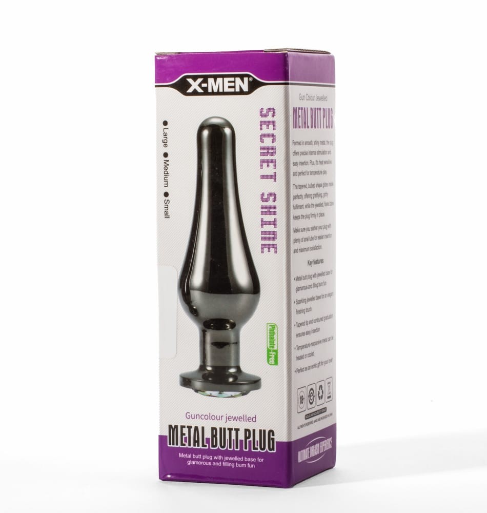 X-Men Secret Shine Gun Colour Jewelled Metal Butt Plug M dop anal