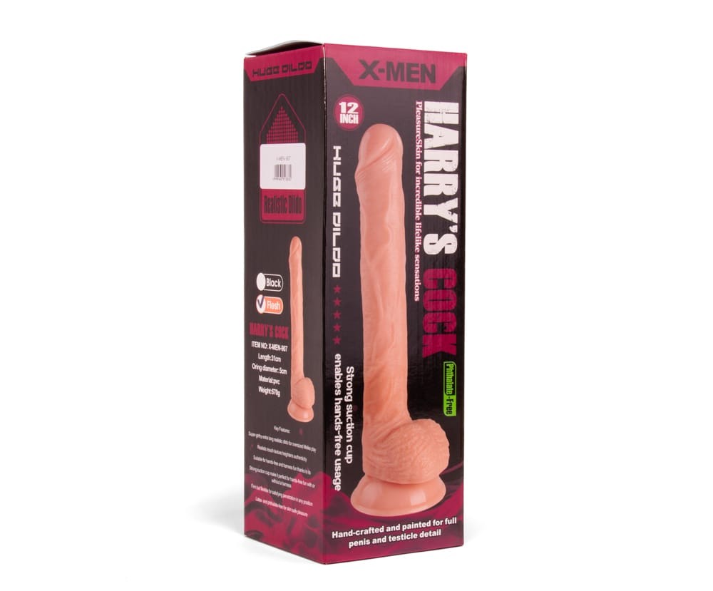 X-MEN Harry's 12-Inch Realistic Flesh Dildo - Ultra-Soft, High-Quality Fantasy Toy for Adult Pleasure