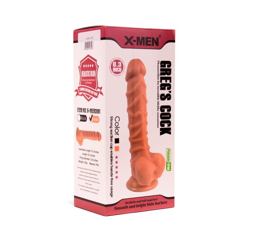 X-MEN Greg's Realistic 8.3 Inch Flesh Dildo - High-Quality Silicone, Perfect for Pleasure