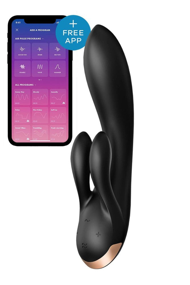 Double Flex Black Vibrator - Powerful Dual Action, Versatile Pleasure, Waterproof Design