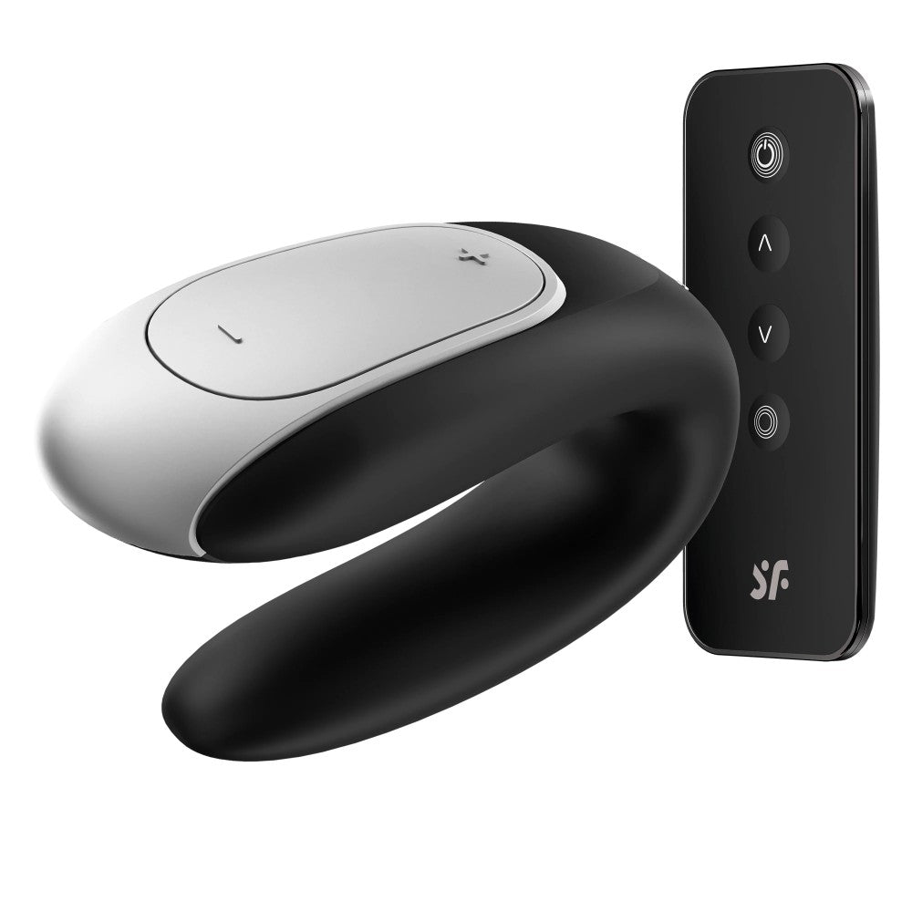 Dual Action Black Vibrator - Double Fun, Powerful Stimulation, Waterproof, 10 Vibration Modes