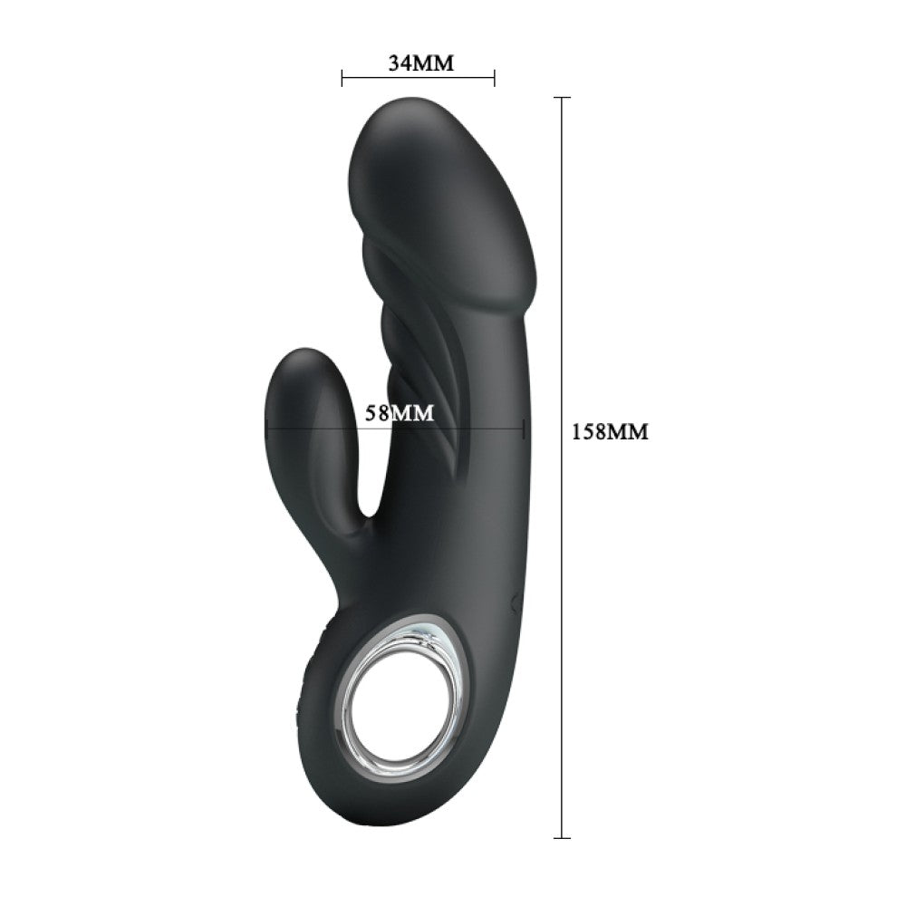 Ansel Black Vibrator by Pretty Love - Powerful, Waterproof, and Body-Safe Pleasure Toy