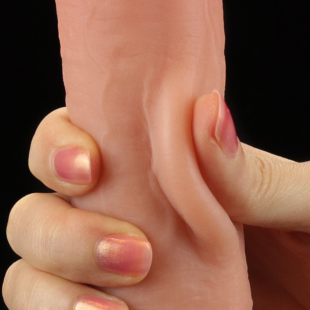 9'' Sliding Skin Dual Layer Dong - Realistic Dildo for Ultimate Pleasure