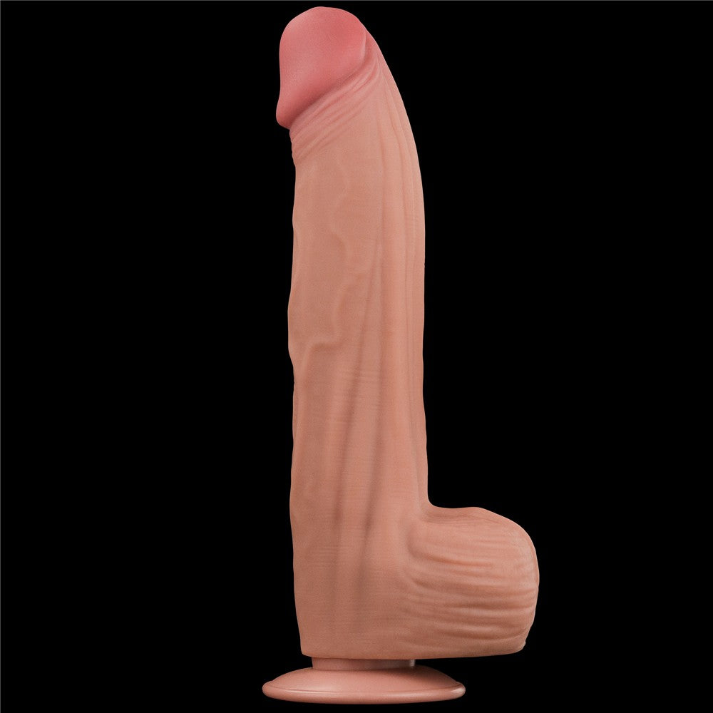 12'' King Size Dual Layer Dong - Realistic Sliding Skin Dildo for Ultimate Pleasure